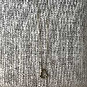 Anthropologie Brass geometric pendant necklace